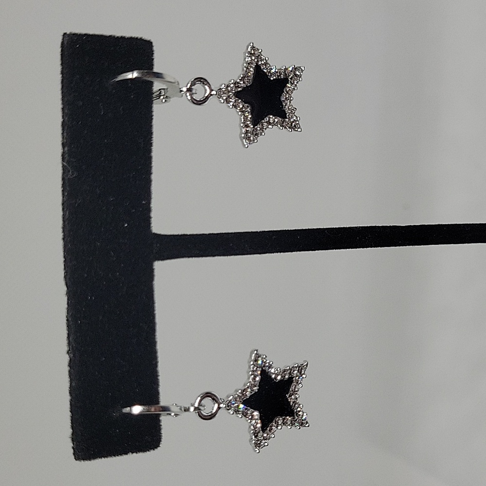 Blue Star Rhinestone Star Dangle 34 Earrings 12$